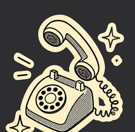 Illustration of a vintage telephone
